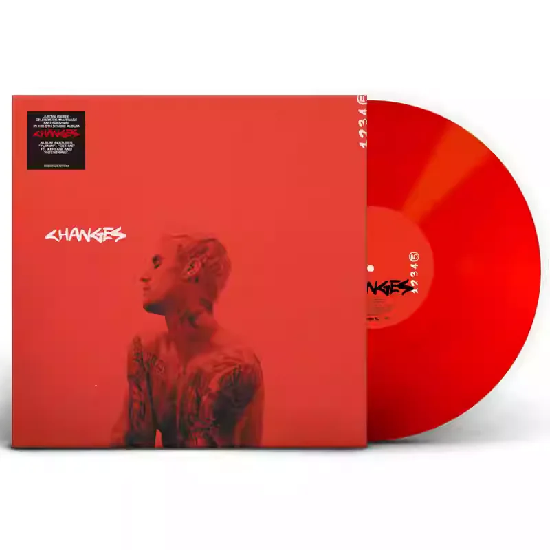 

Pop R&B LP Vinyl Record Justin Bieber Changes Limited Red Vinyl Edition Cosplay Walkman Car Soundtracks Box Gifts
