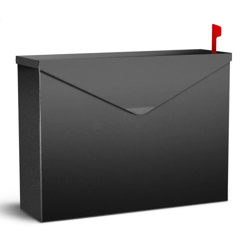 

Настенный почтовый ящик большой вместимости с флагом для отправленной почты, 14.2x10.4x4.3, стальной почтовый ящик для улицы, из оцинкованной стали, устойчивой к ржавчине, модель B