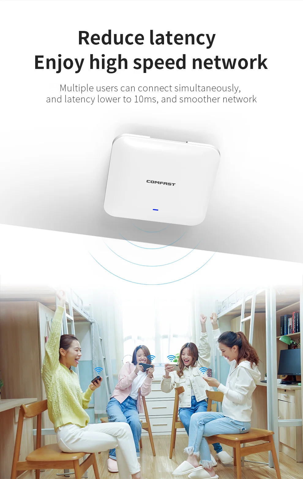 Imagem -04 - High Power Teto ap Ax3000 Gigabit Wireless Cover Access Point Roteador 2.4g 5ghz 802.11ax Wi-fi Poe Mu-mimo Cf-e393ax Wifi6