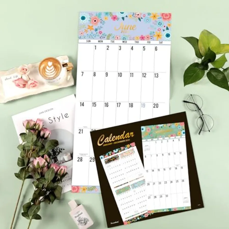 2026 Wall Calendar 12Month 2026 Monthly Calendar Jan. 2026 Dec. 2026 Large Print Big Grid Wall Calendar 12