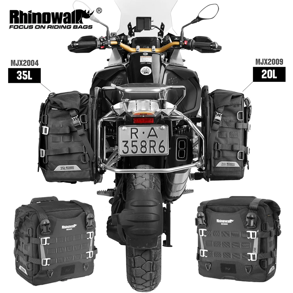 Rhinowalk Motorcycle Side Bag Waterproof 20L/35L Quick Release Motor Saddle Luggage Riding Anti-theft Anti-drop Box For BMW KTM