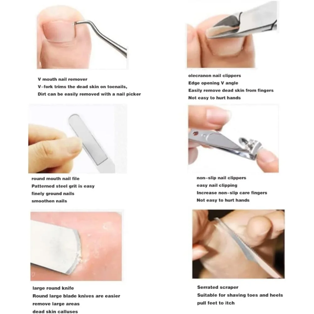 Obcinacz do paznokci, wytrzymały zestaw narzędzi podiaktycznych do wrastających paznokci, zestaw kosmetyczny do pedicure ze stali nierdzewnej z długą rączką do wrastających i trudno dostępnych paznokci.