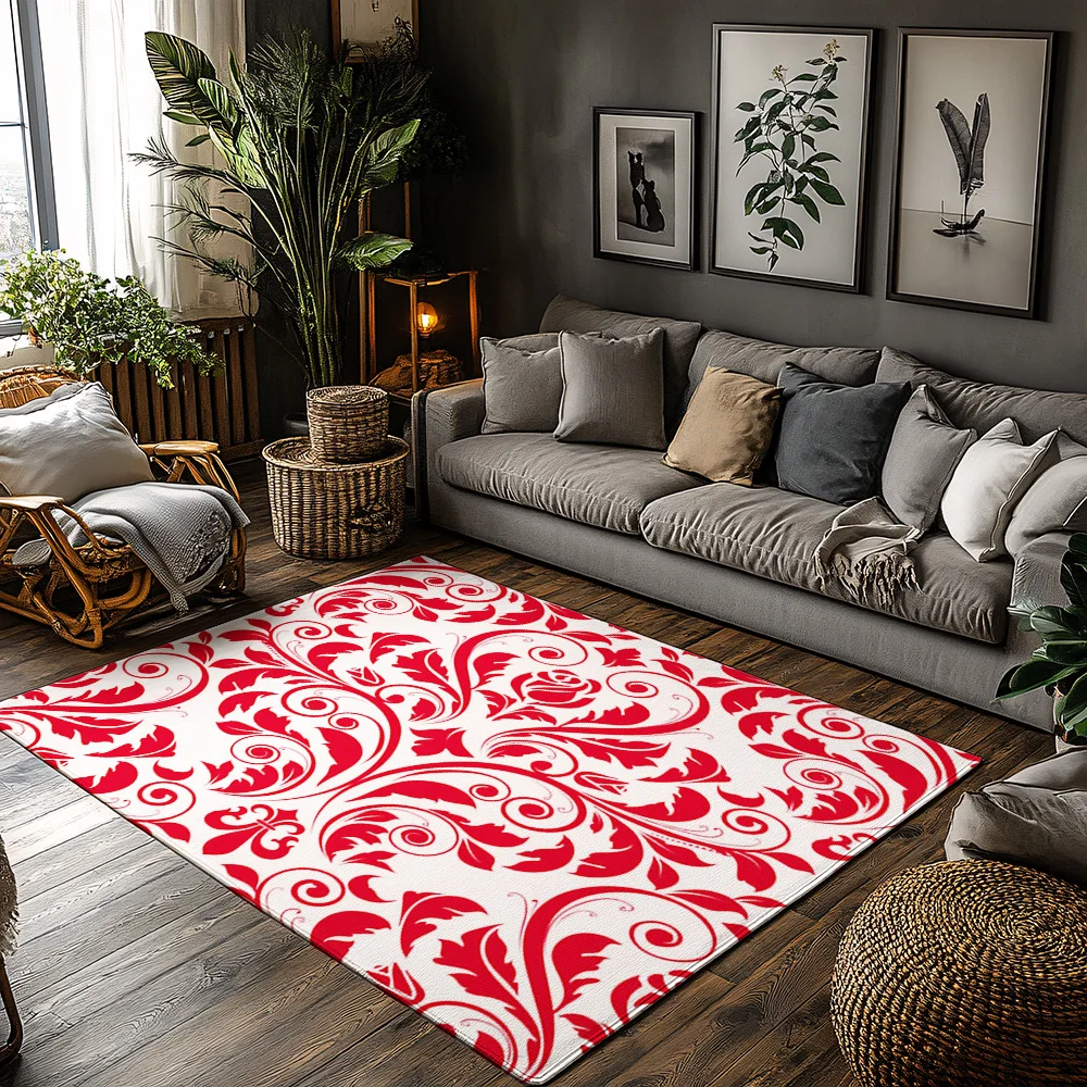 

Элегантный ковер с цветочным принтом, моющийся нескользящий коврик в персидском стиле, домашний декор, коврик для гостиной, спальни, современный дизайн, напольное покрытие