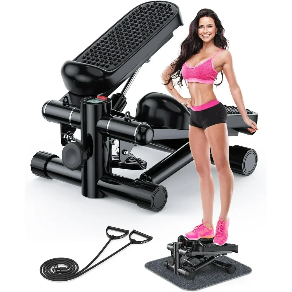 Steppers, Mini Stair Stepper 330 lb Capacity, Workout Stepper Machine for Exercise, Mini Stepper with Resistance Bands