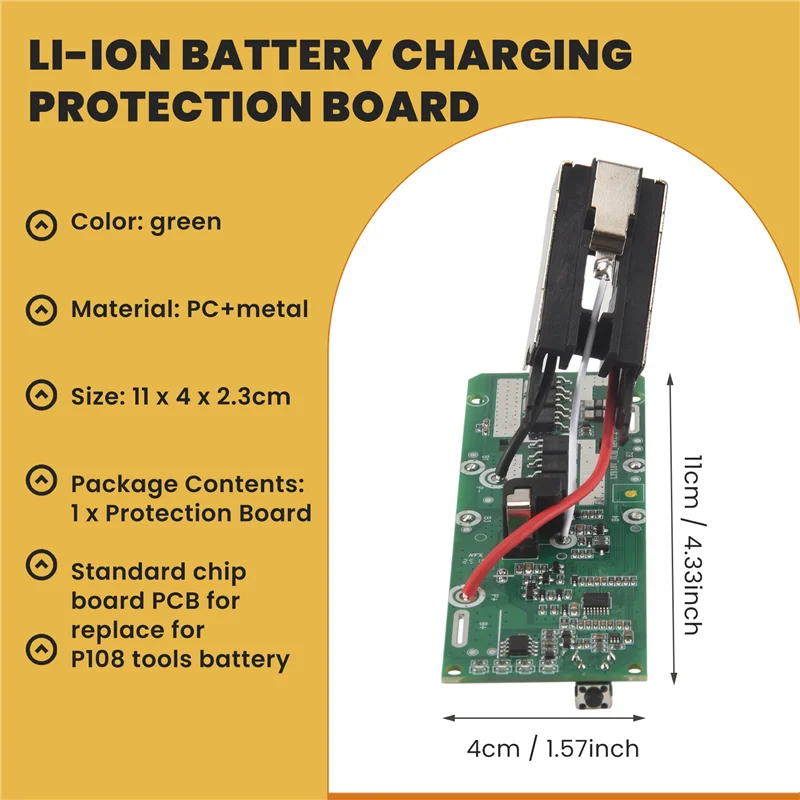 FULL-Li- Battery Charging Protection Circuit Board PCB Replacement For Ryobi 18V P108 RB18L40 Multimeter Multitool Durable