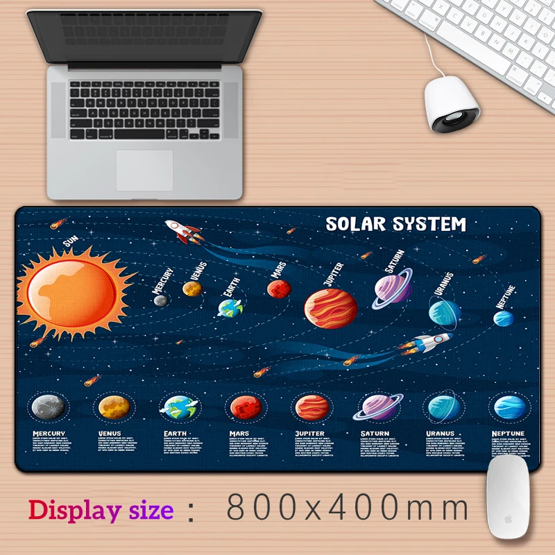 Solar System Art HD Printing XXL Mouse Pad Gamer Accessory Hot Large  Computer Lock Edge Keyboard Mat Anime Cartoon Star