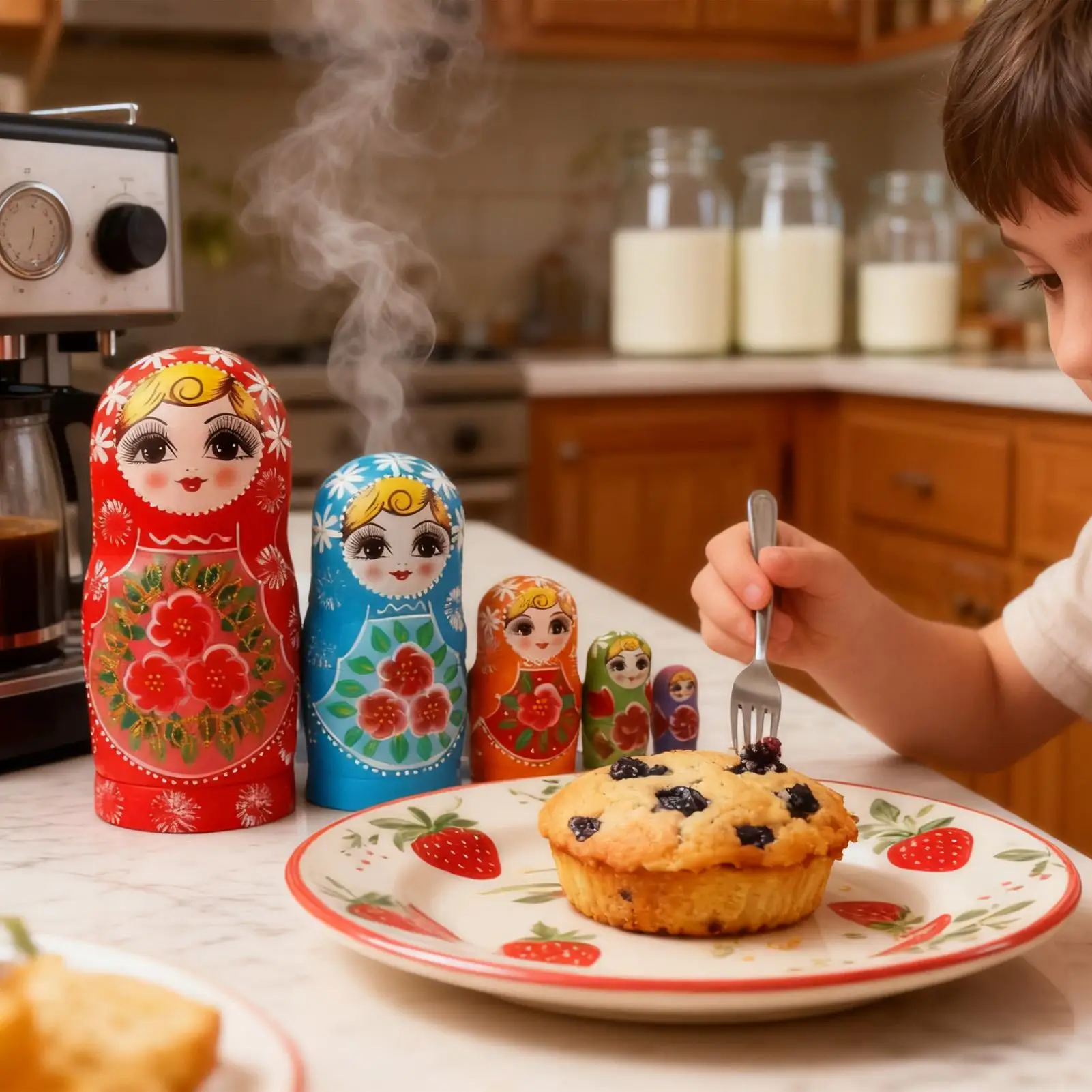 Bonecas russas de 10 peças, desenhos animados, artesanais, de madeira, educacionais, bonecas russas, empilháveis, brinquedos para aprendizagem, educação