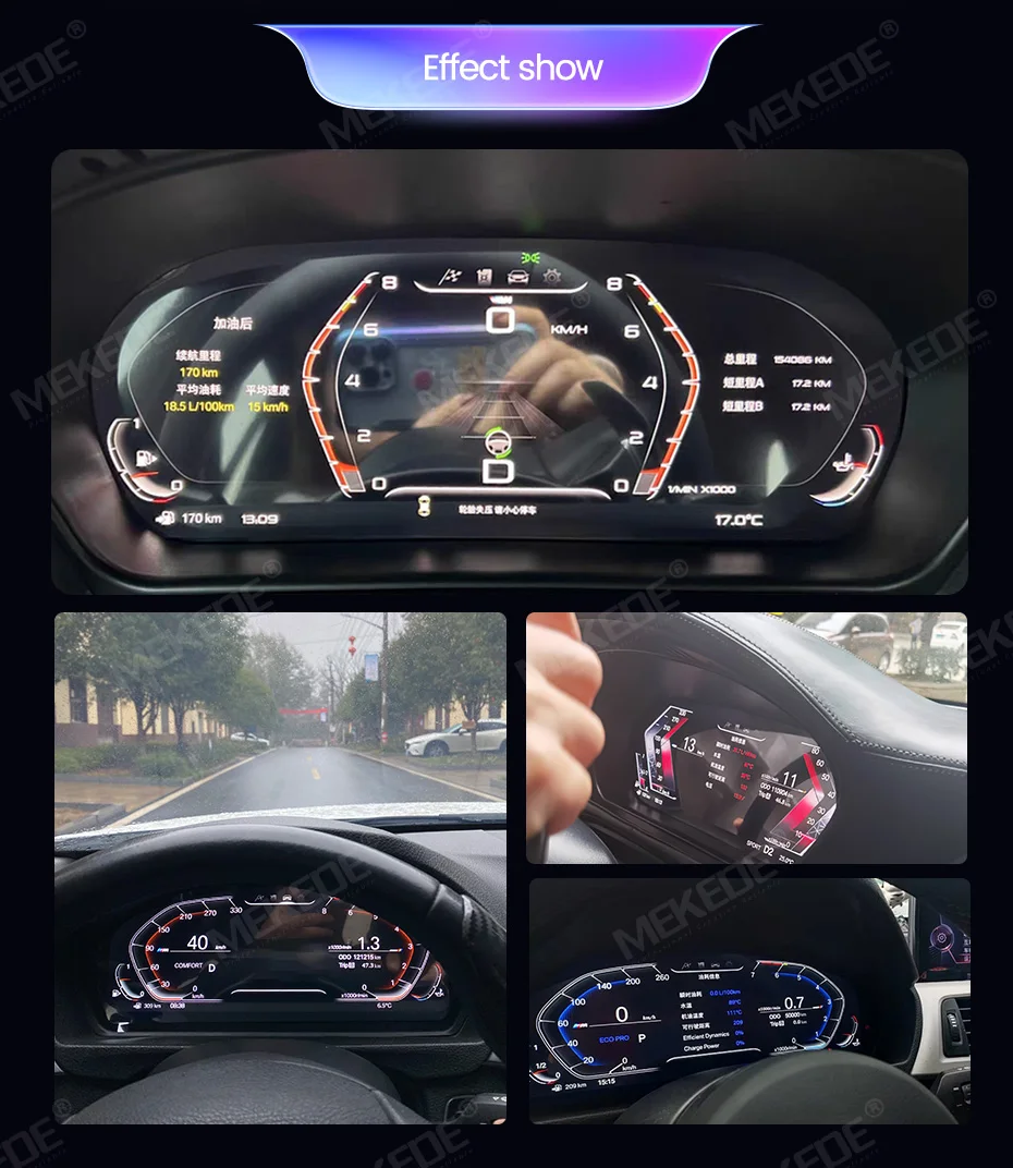 Mekede LCD-Dashboard Digitales Kombiinstrument für BMW 5/6/7er Serie X3/X4/X5/X6 F01 F07 F10 F15 F16 F25 F26 Tachometer Virtuelles Cockpit – Detail 14