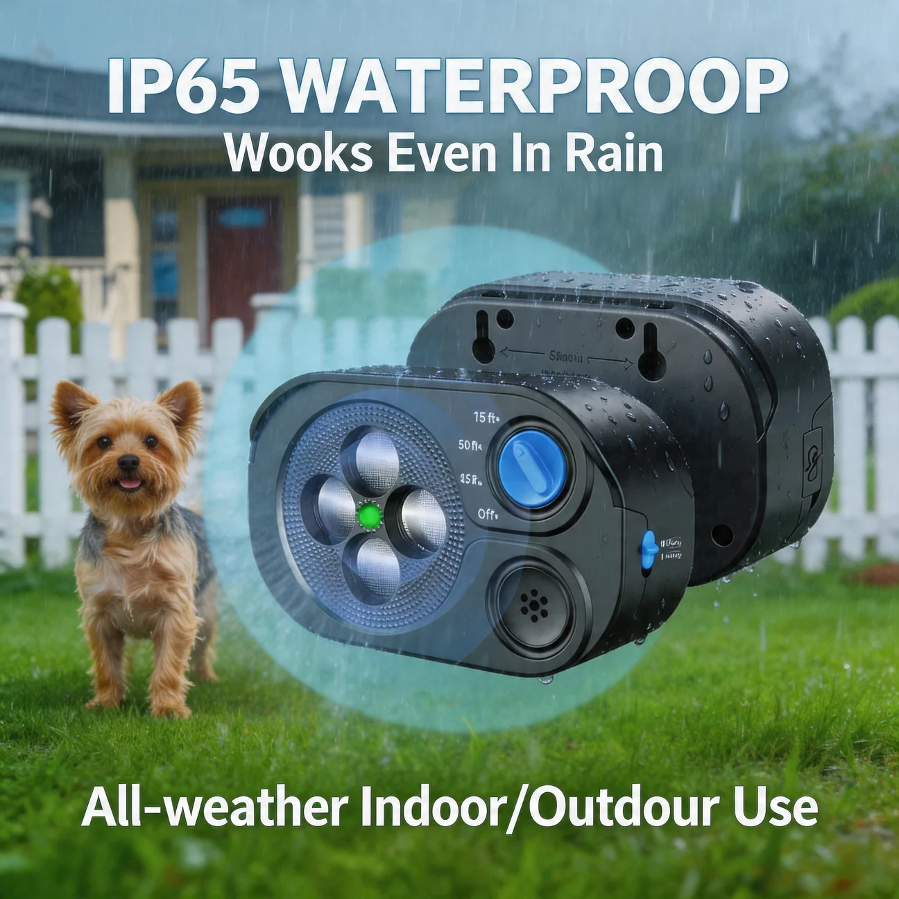 

New Dog Deterrent Anti Barking Device Bark Box Rechargeable IP65 Waterproof Dog Silencer Stops Neighbors' Dog Barking 25/50/75ft