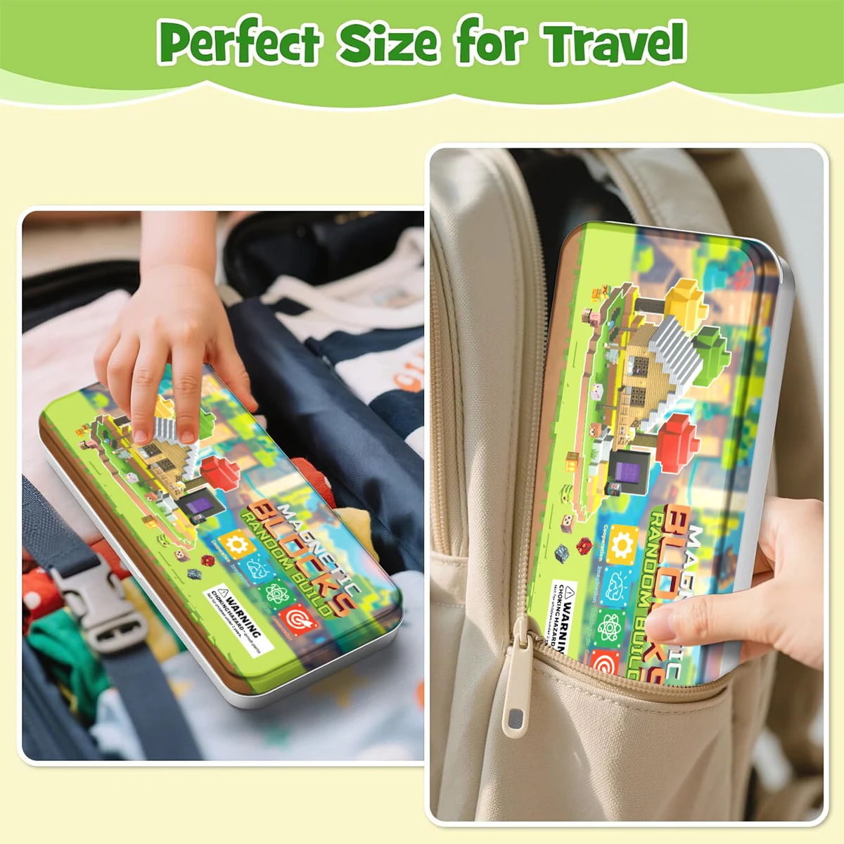 35 قطعة اللبنات المغناطيسية مجموعة المزرعة لعمر 3 + DIY نموذج الأطفال الجذعية لعبة حسية تعليمية مع صندوق حديد