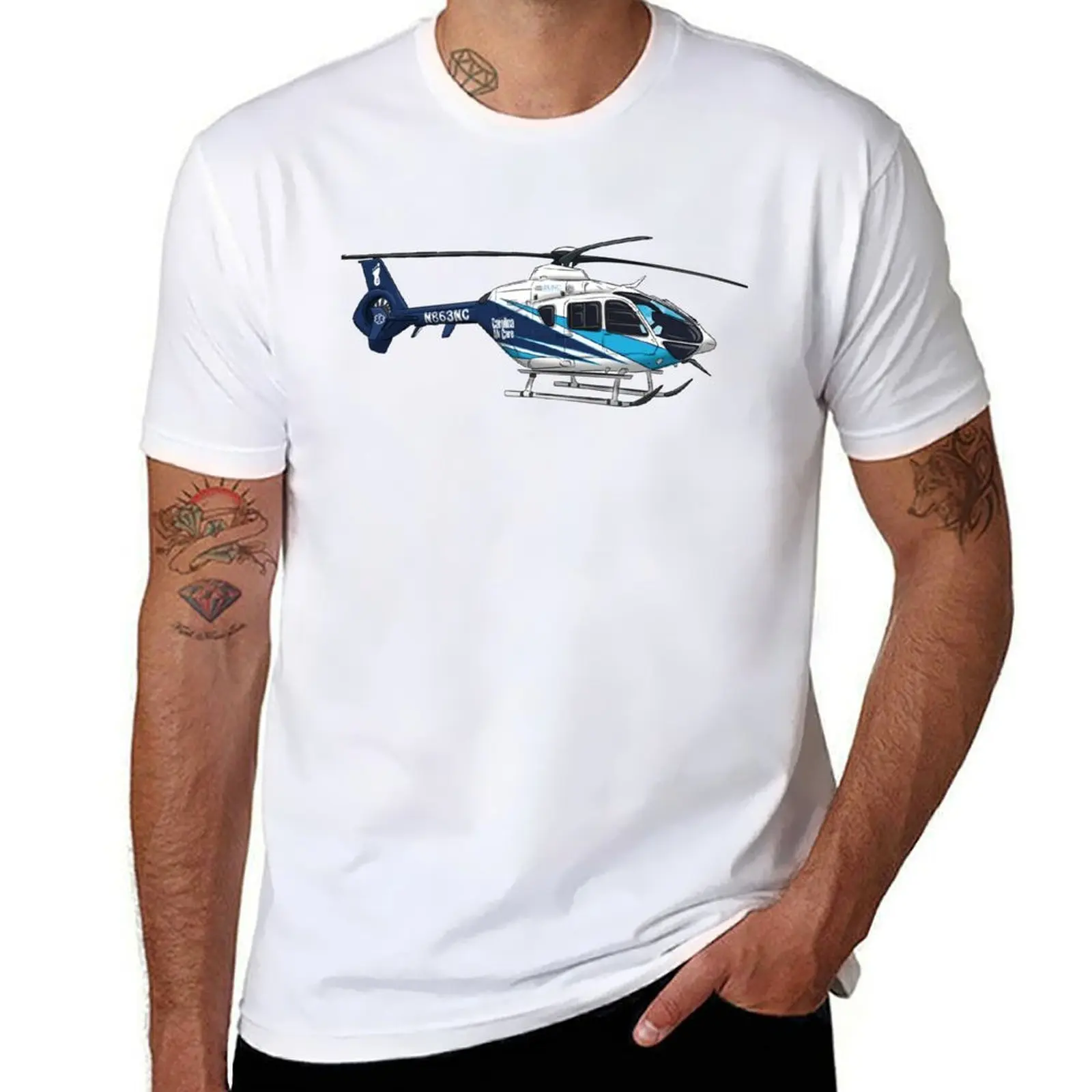 

UNC Health Helicopter Eurocopter EC135 T-Shirt cotton t shirt man t shirts designer T-Shirt