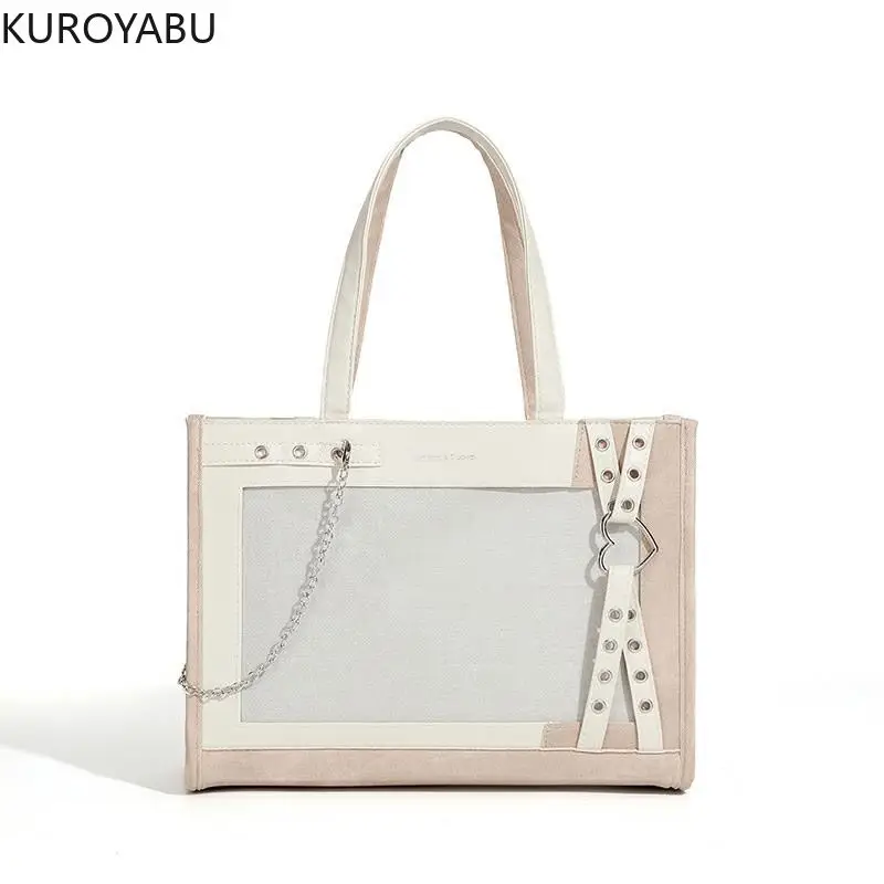 

New Arrive Japanese Women's Handbags Fashion Cute Girl Daily Leisure Pain Bag Transparent Student Shoulder Messenger Bags 49D365