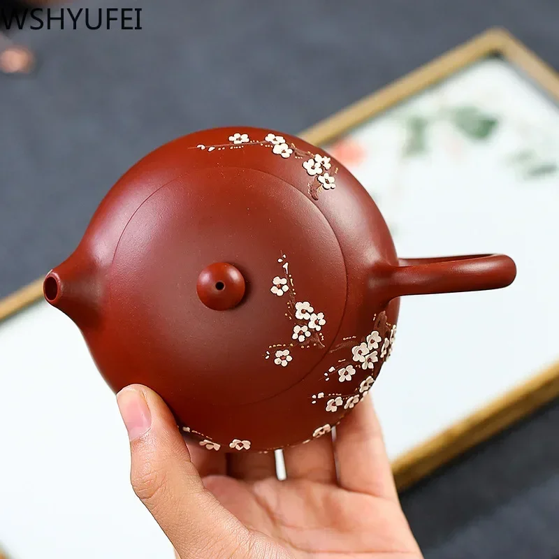 Chinese Yixing Teapot Pure Handmade Plum Blossom Xi Shi Pot Purple Clay Tea Set Kettle 188 Ball Hole Filter 240ml