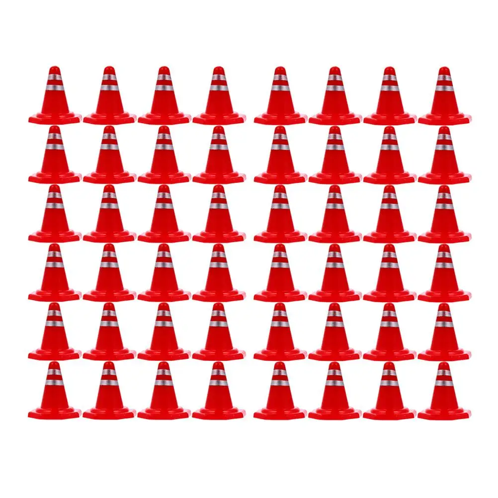60 Pcs Parking Scene Toys Road Cones Small Signs Sand Table Simulation Mini Traffic Quality Plastic Safe Realistic