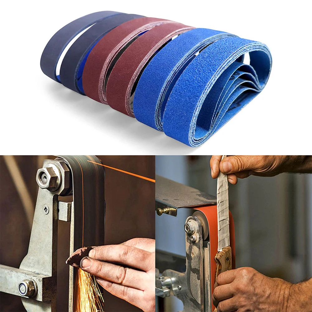 Complete 30 Piece Abrasive Belt Replacement Set 3/4 x 12 Inch for Tool Grinders Metal Finishing and Preparation