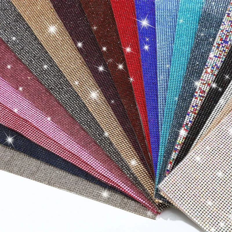 20X12cm Self Adhesive Crystal Rhinestone Sticker Diamond Ribbon DIY Sticker Rhinestones Arts Crafts Car Phone Camera Decoration