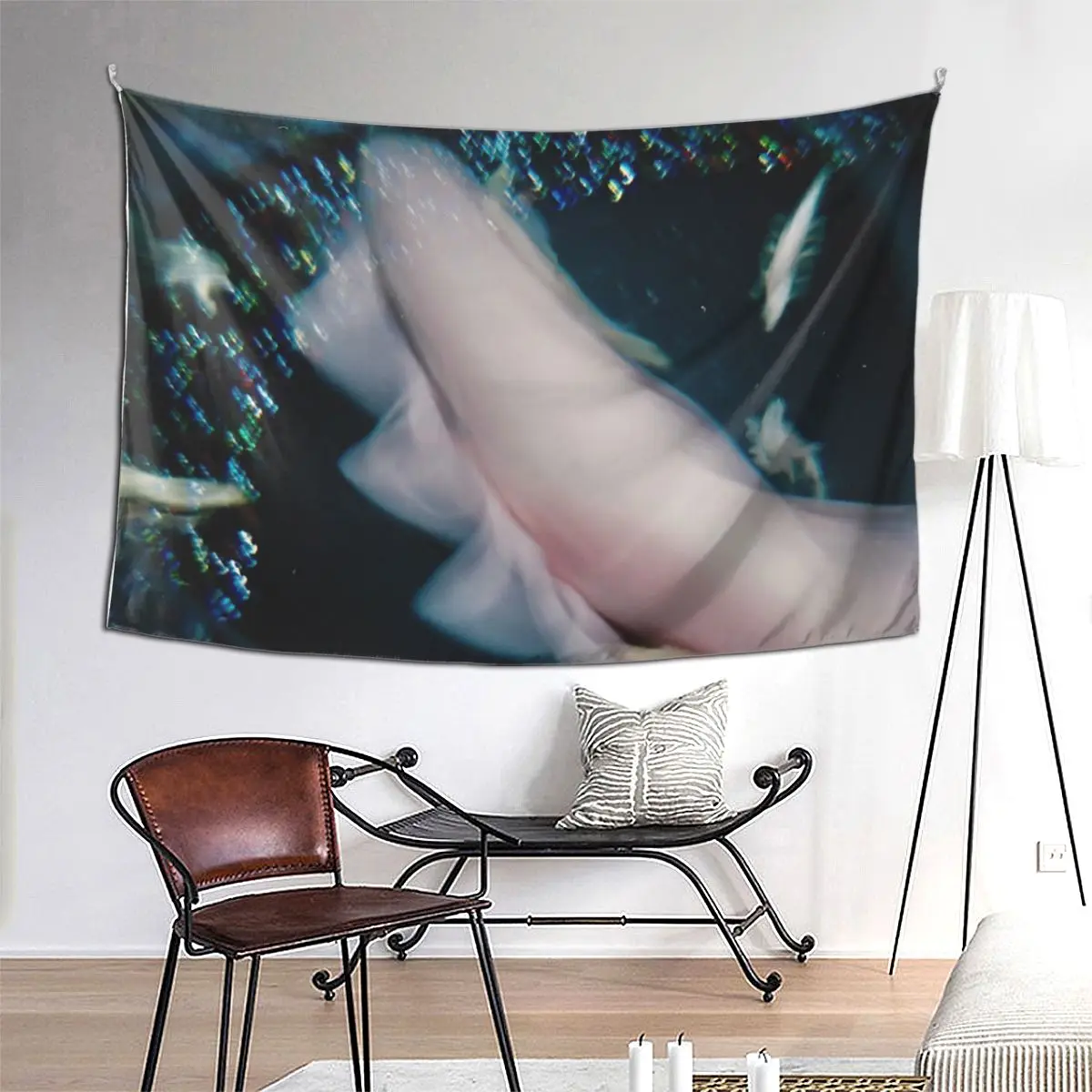 

Синий художественный аквариум в пленке, гобелен, забавный настенный гобелен, эстетическое украшение для дома, гобелены для гостиной, спальни, общежития