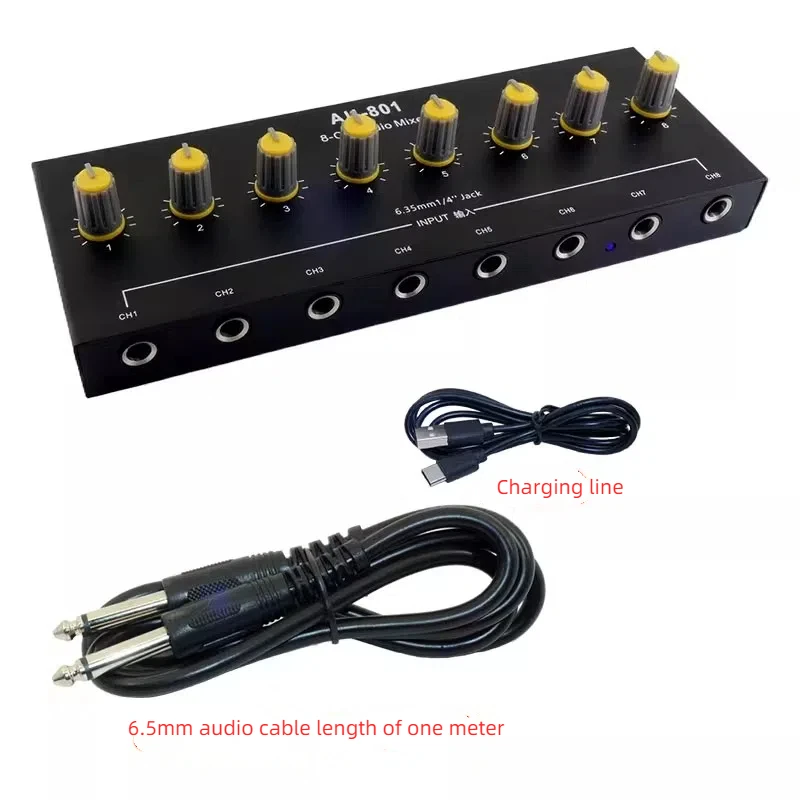 

GHXAMP 8-in-1 Multifunctional Audio Mixer Microphone Musical instrument Multi-channel input extender Outdoor Speaker Charging