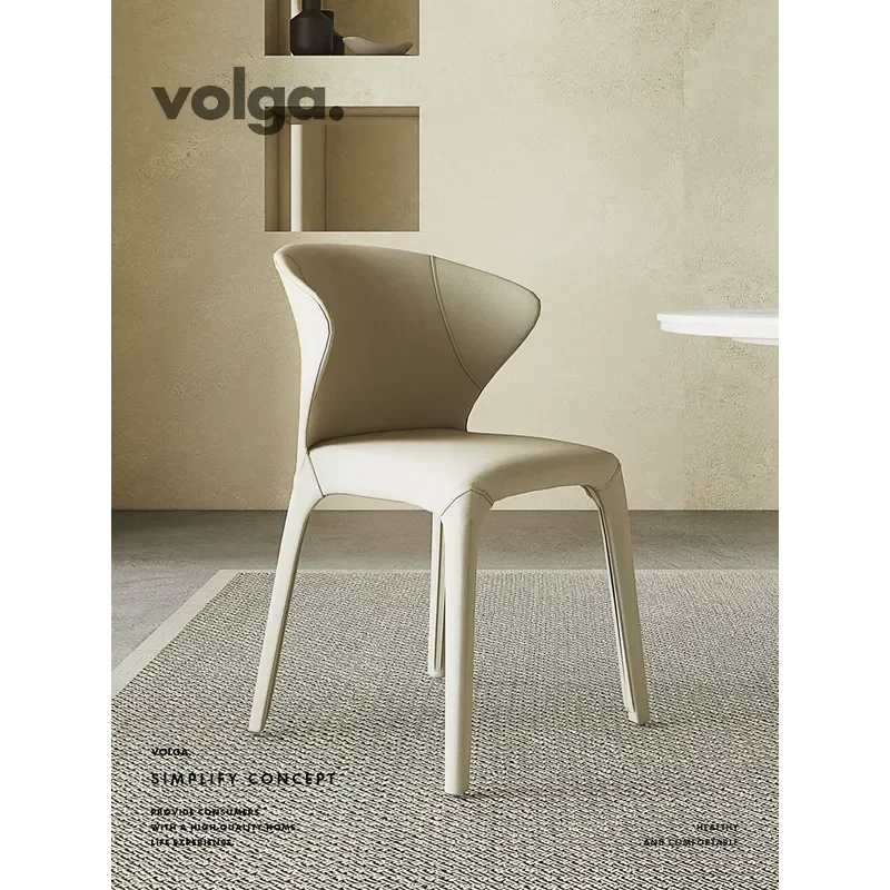 Volga | Italian minimalist leather dining chair 2026 new model | designer high-end chair home dining table and chairs