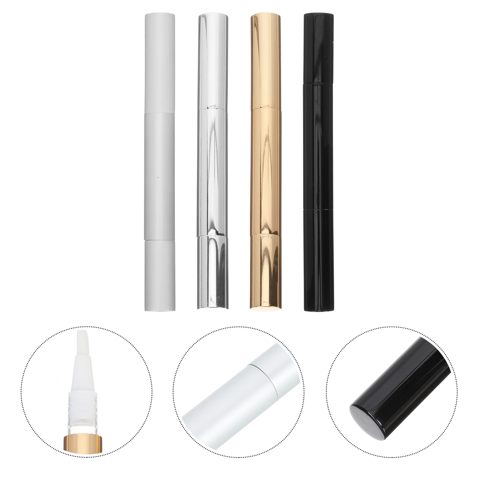 

4Pcs Eyeliner Liquid Tube Travel Applicator Lightweight Portable Refillable Nail Polish Lip Oil Pen Easy Operation