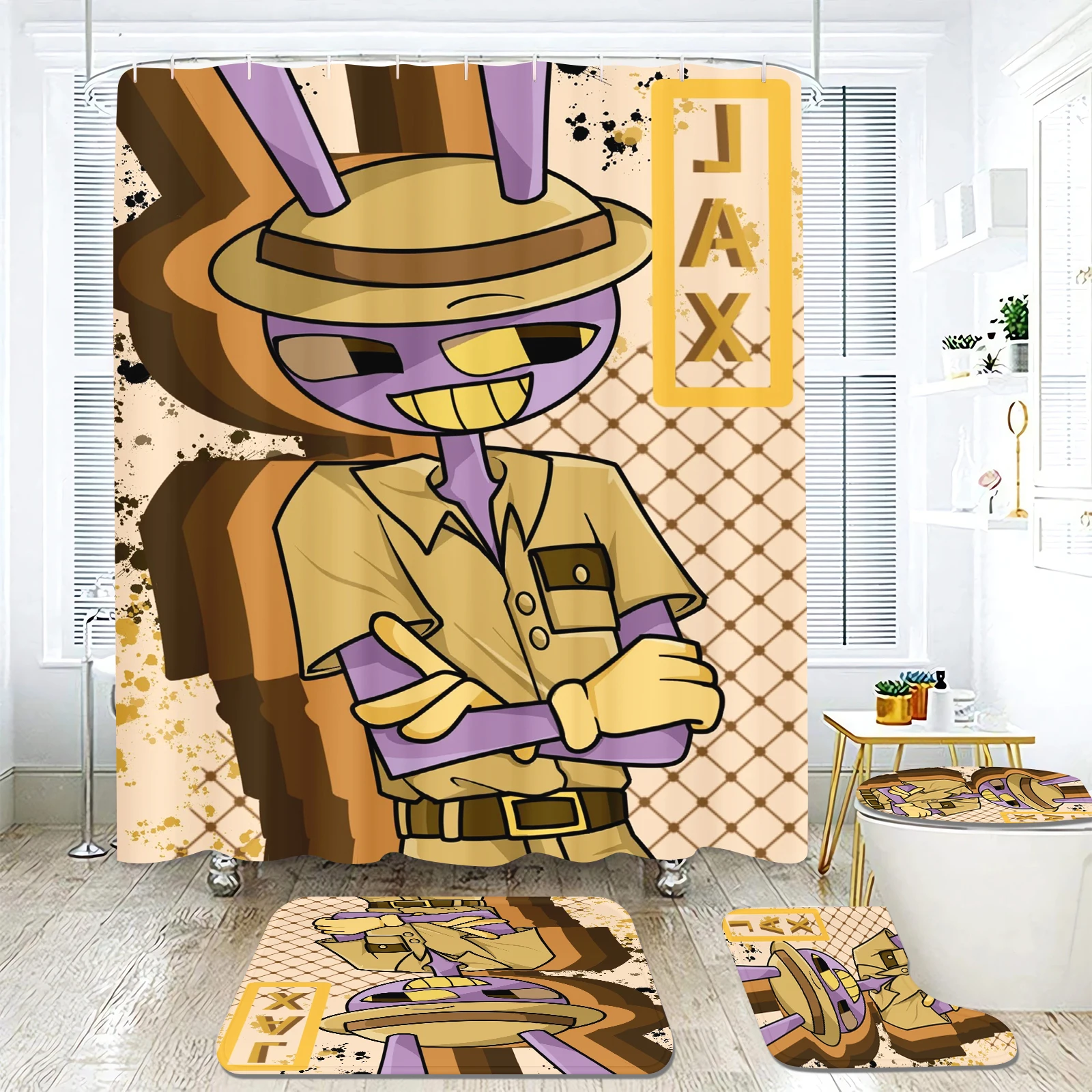 Shower Curtain Jax The Magical Number Circus Set Bath Bathroom Accessories Sets Full Mats Luxury Decorations Gifts 4 Pcs