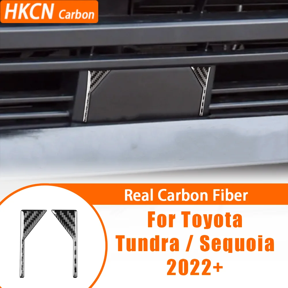 

Передняя бабка из углеродного волокна, наклейки на крючок для прицепа, автомобильные аксессуары, внутренняя отделка, модифицированная наклейка для Toyota Tundra 2022+