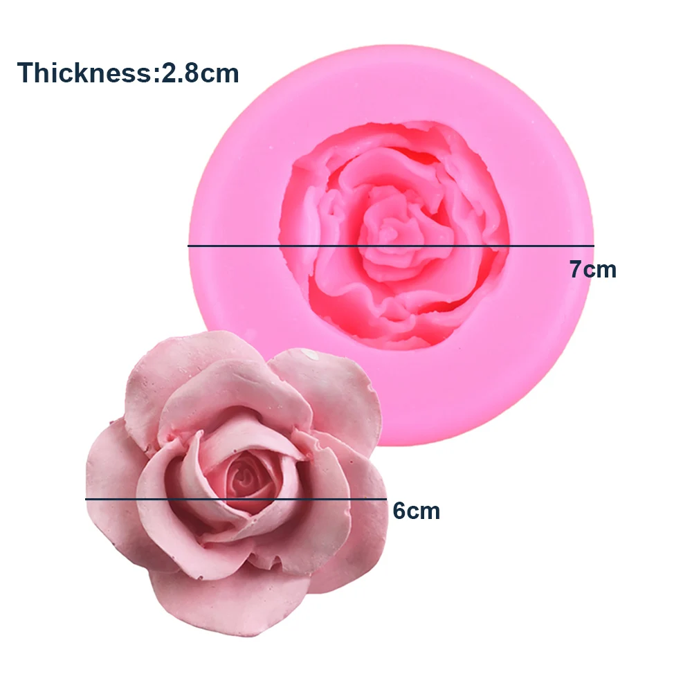 DIY 3D Rose Silicone Cake Mold Flower Fondant Mold Cupcake Candy Chocolate Decoration Baking Tool Clay Plaster Molds