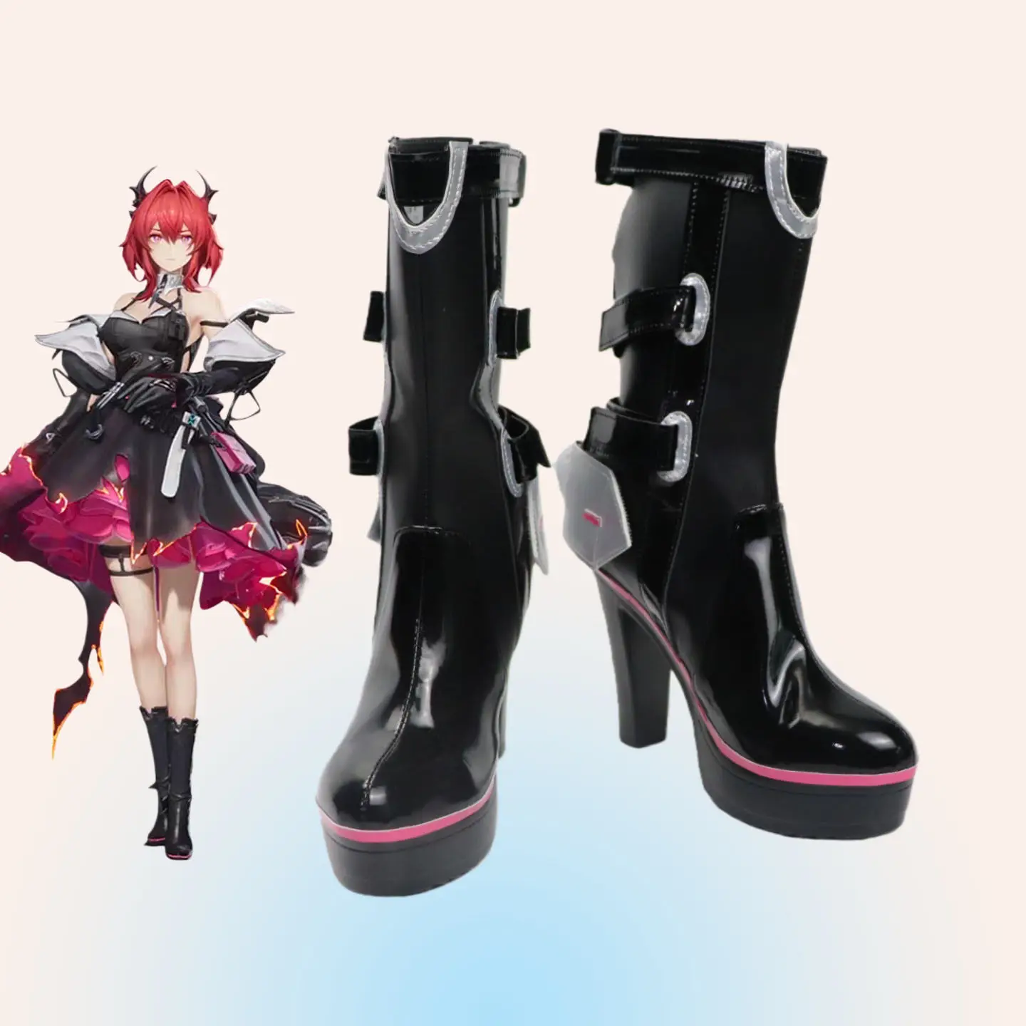 

Ботинки для косплея Arknights Endfield Laevatain Surtr Flame Sword, поврежденные в бою, в стиле Surtr, аниме, Хэллоуин