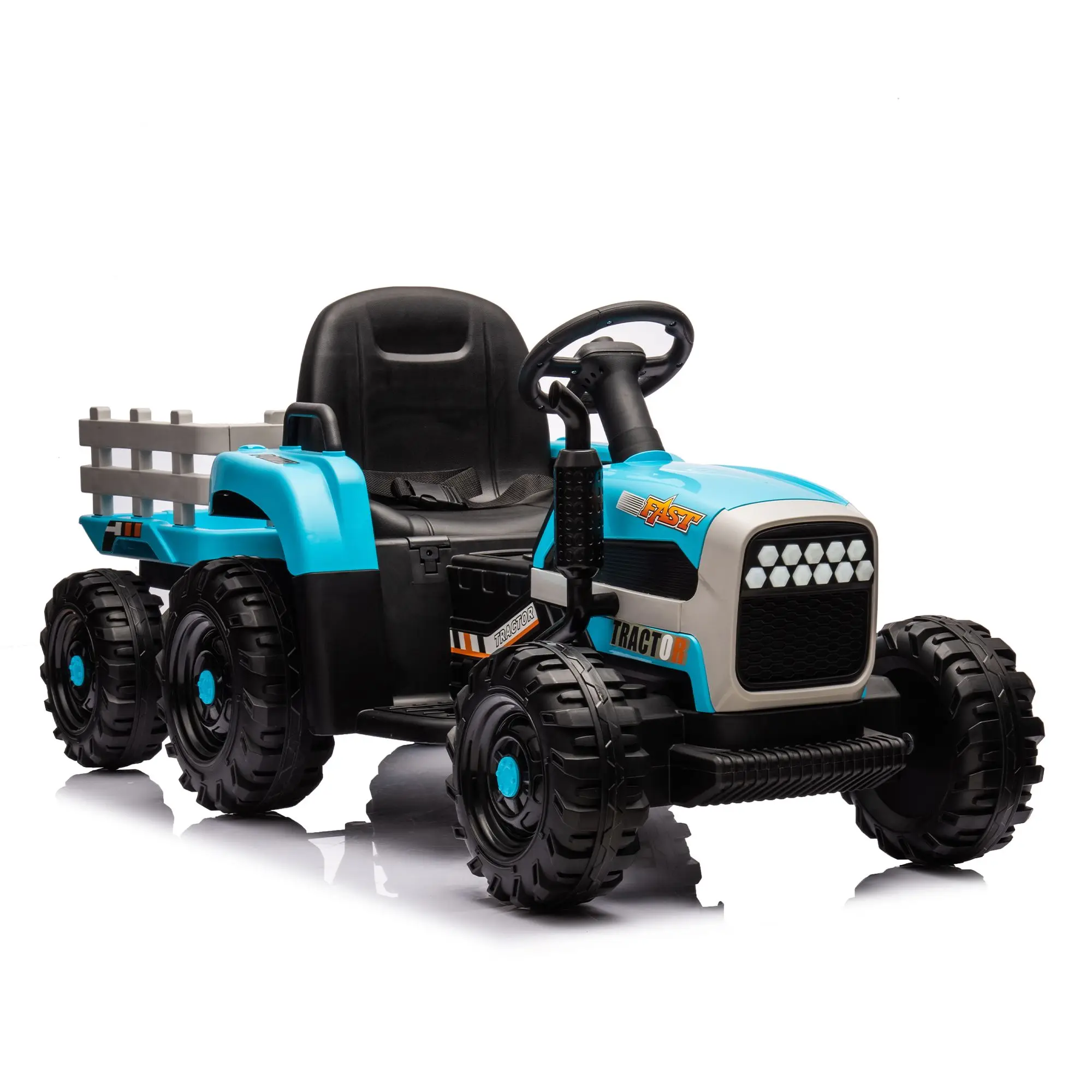 Ride on Tractor2.0 with Trailer,24V Battery Powered Electric Tractor Toy, 200w*2motor 1.86-4.97MPH/Remote Control,electric car