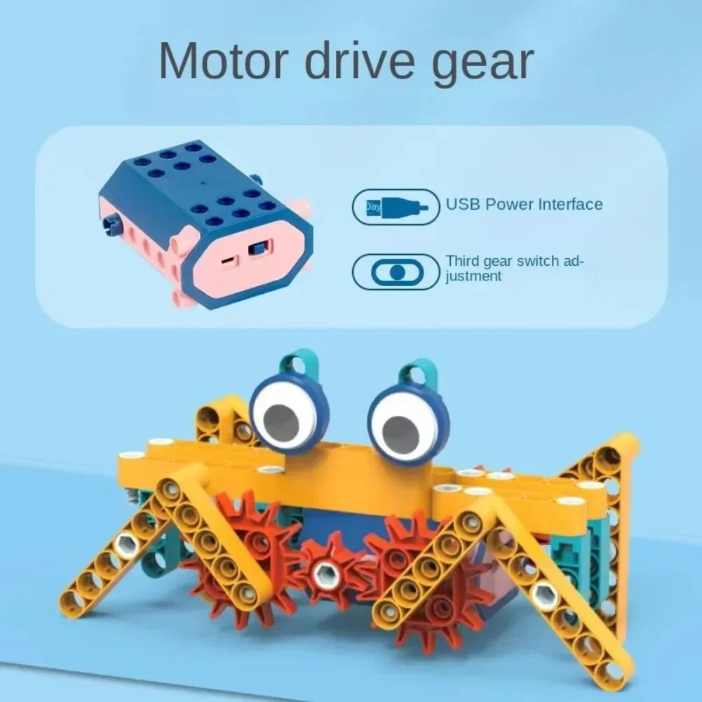 Bloques de construcción creativos para educación científica, 116 Uds., con funciones de potencia del Motor, piezas grandes, montaje de engranajes, ladrillos, regalos para niños