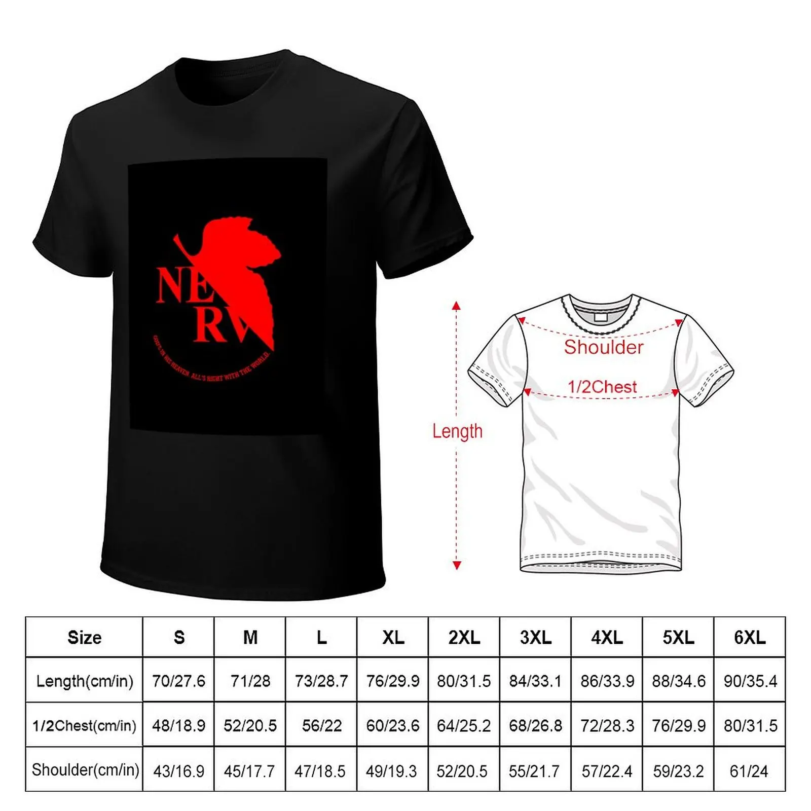 NERV EVA T-Shirt Big and Tall Solid Color T-Shirt