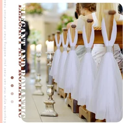 custom 5 pcs Wedding Pew Bows Wedding Aisle Decoration White Tutu Bow Tulle Chair Bows for Church Bridal Shower favors funny