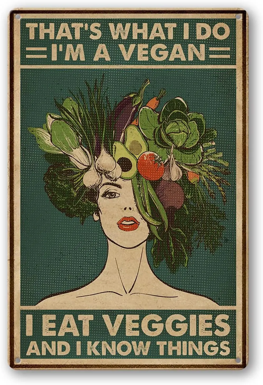 Вот чем я делаю, я веганский, винтажная металлическая жестяная вывеска для кафе, бара, паба, клуба, настенный домашний декор 8 x 12 дюймов (Tin-72)