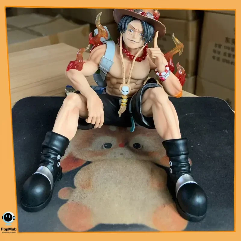 

One Piece BT Sitting Pose Ace с рюкзаком Два стиля Аниме Фигурка Модель Фестивальный Подарок Коллекционный Дисплей
