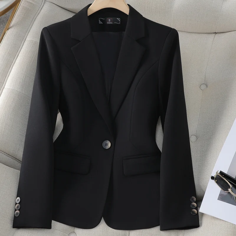 New Office Ladies Formal Blazer Women Beige Coffee Black Female Work Business Wear Slim Jacket Autumn Female Suit Outerwear Tops