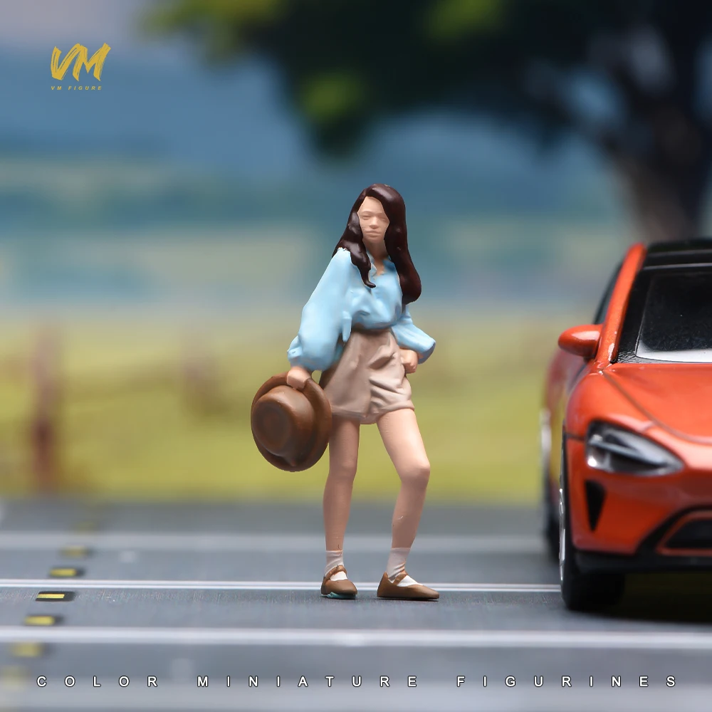 Bemalte Miniaturfigur 1/64: Sonniges, hübsches Mädchen im Bikini – Schönheit für die urbane Landschaftsgestaltung – Requisiten für Modellfahrzeuge und Deko-Puppen – Detail 3