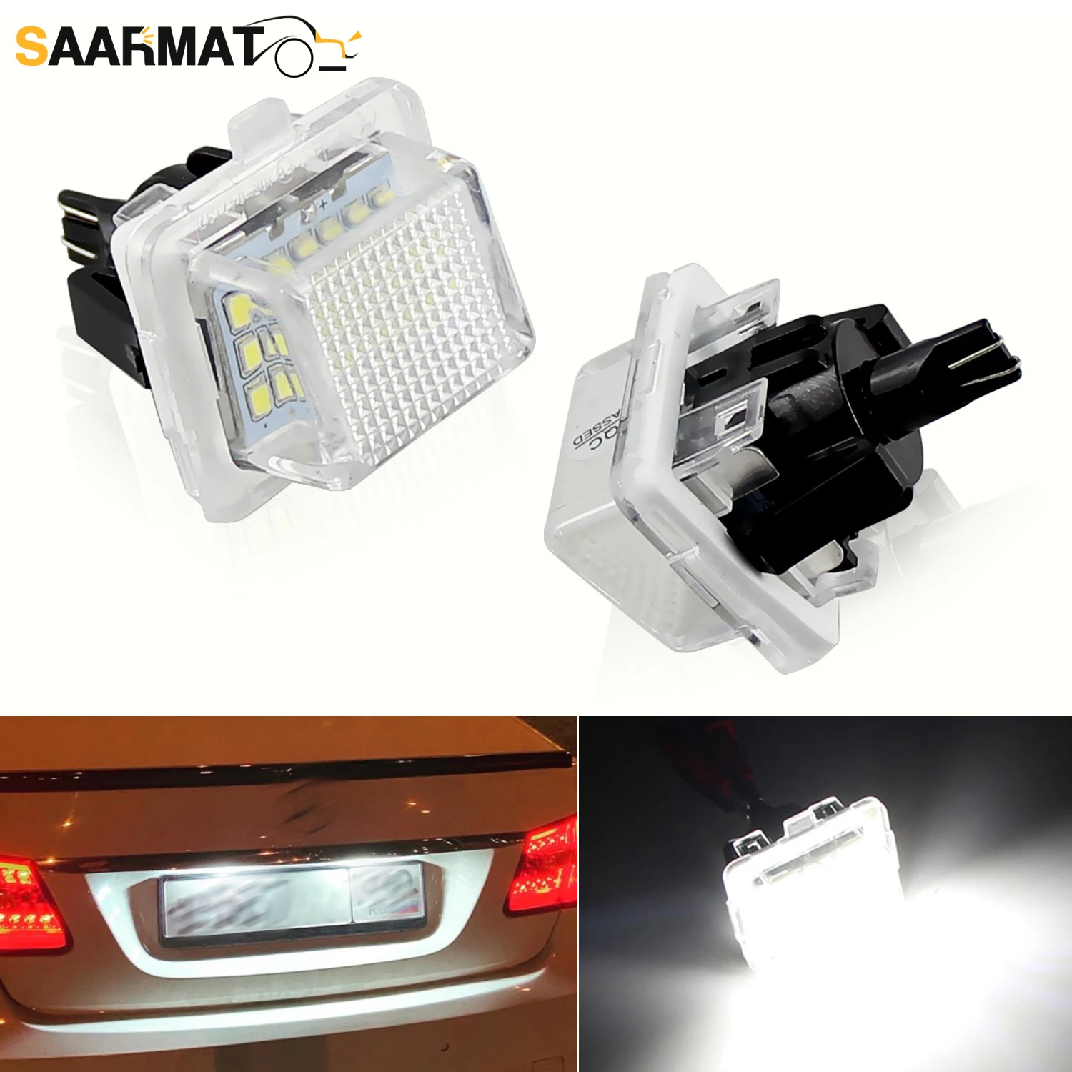 

2pcs Facelift LED Canbus License Number Plate Light For Mercedes Benz W204 W205 W212 W216 W218 W221 CLA W222 W231 W166 R172 C117
