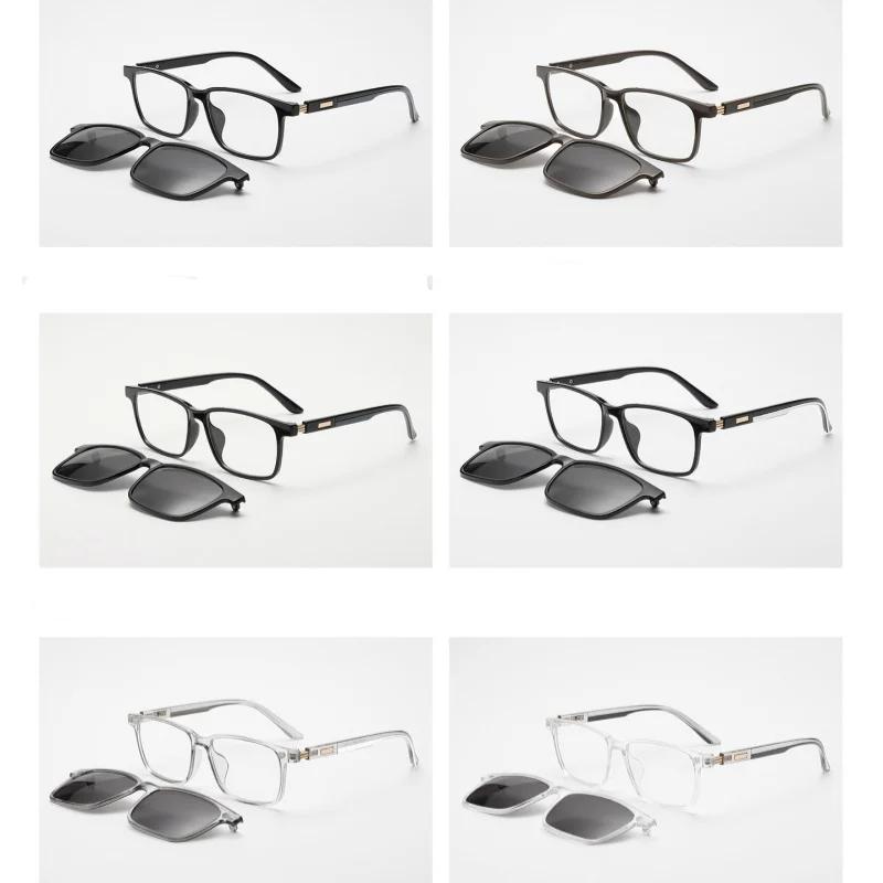 مشبك مغناطيسي على النظارات النساء القيادة قصر النظر البصرية نظارات الرجال نظارات طبية مخصصة 0 -50 إلى -600