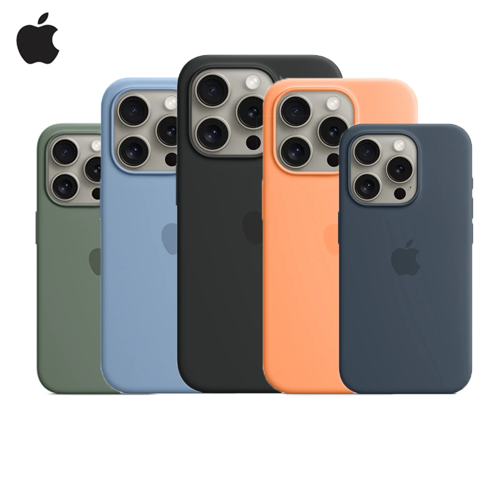 Capa magnética de silicone líquido apple magsafe original para iphone 16 16 pro max, carregamento