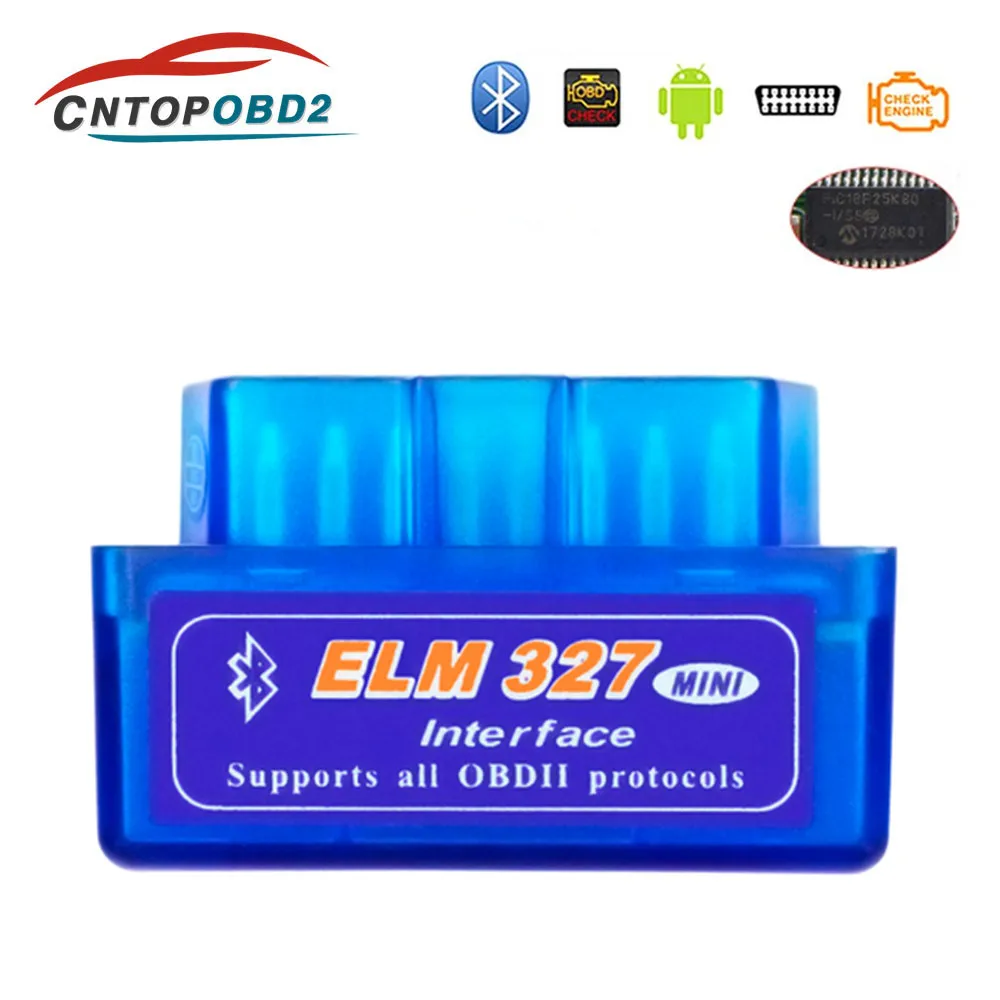 Диагностический сканер ELM327 OBD2, компактный инструмент для диагностики автомобиля, с поддержкой Bluetooth V1.5, V2.1, Wi-Fi, для