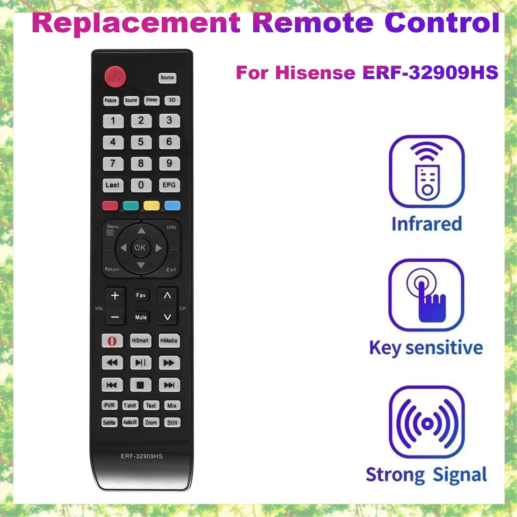 جهاز تحكم عن بعد بديل ذكي لجهاز التحكم عن بعد للتلفزيون هايسنس ERF-32909HS