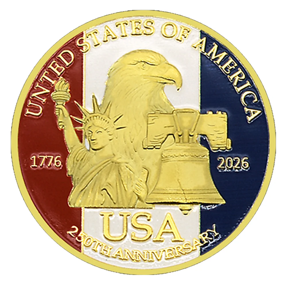 الولايات المتحدة 1776-2026 الولايات المتحدة الأمريكية 250th الذكرى التذكارية عملة الحرية جرس تمثال الحرية مشاة البحرية الاستقلال هدية تذكارية
