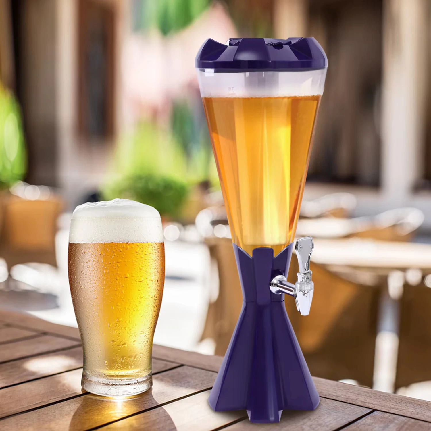 Beer Tower Dispenser 3L Drink Beverage Dispenser  Tools & Accessories With Individual Ice Tube