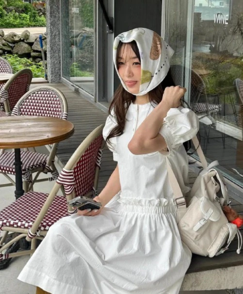 Süße Bubble Sve Patchwork Plissee ort Sve Dr Hohe Taille A-Linie Baumwolle Sommer Casual Single Button rund Ne Dr