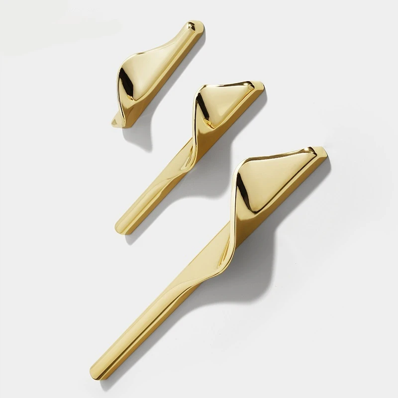 S-Shaped Art Wardrobe Door Handle Light Luxury High-End Cabinet Drawer Handle Modern Minimalist Kitchen Cabinet Handle