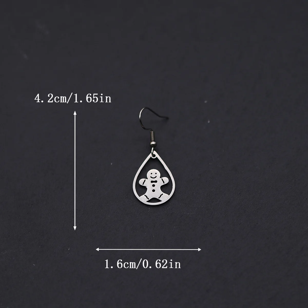 Kinitial Gingerbread Man Earrings Stainless Steel Teardrop Earring For Women Snowman Pendants Jewelry Accessories Party Gifts