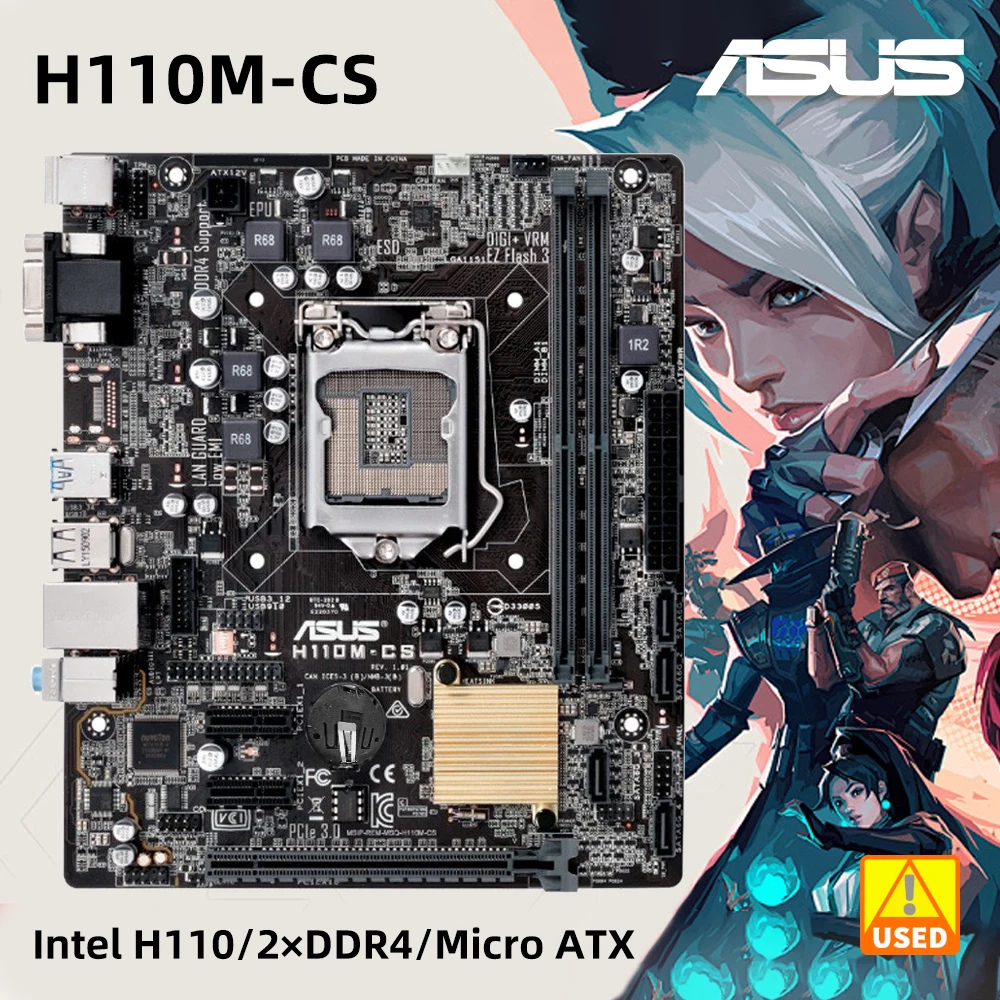 

H110M motherboard ASUS H110M-CS 2x DIMM Max. 32GB DDR4 Micro ATX Mainboard LGA 1151 Supports 6th 7th Gen Core i3 i5 i7 Processor