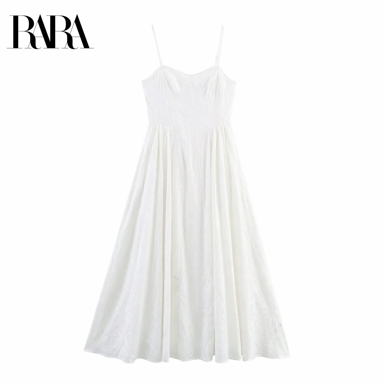 

RARA2025 new summer women's clothing loose casual gentle temperament sling backless wide swing mid-length dress
