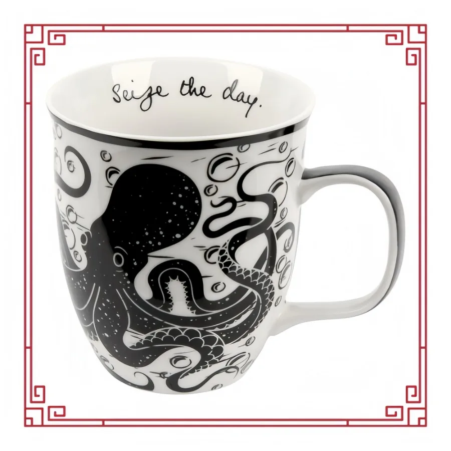 

Кофейная чашка Creative Octopus 16 унций | Симпатичная керамическая кружка в стиле бохо, подарок для него, нее, офиса, домашнего использования