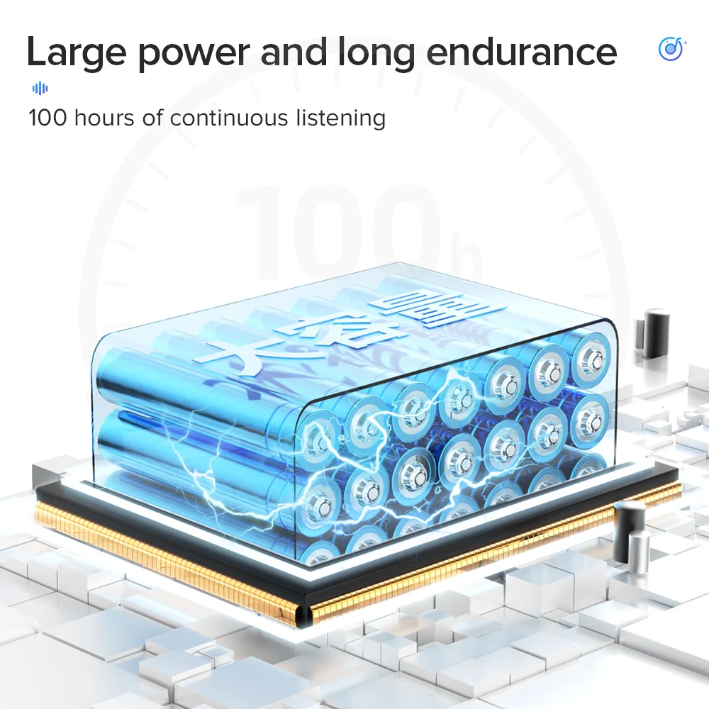 EARDECO 100 ساعة تشغيل سماعة رأس مزودة بتقنية البلوتوث سماعات رأس لاسلكية مع ميكروفون سماعة ستيريو رياضية بشريط حول الرقبة الأذنية